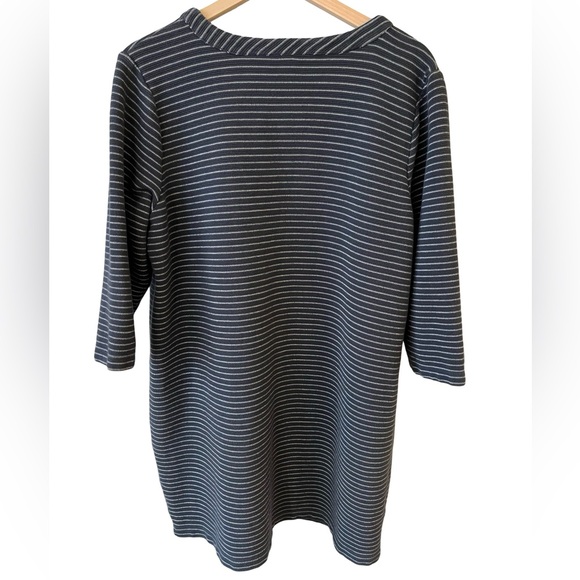 💙 J. Jill Shift Dress | 3/4 Sleeves | Navy Blue with White Stripes | Size XL - Picture 2 of 7